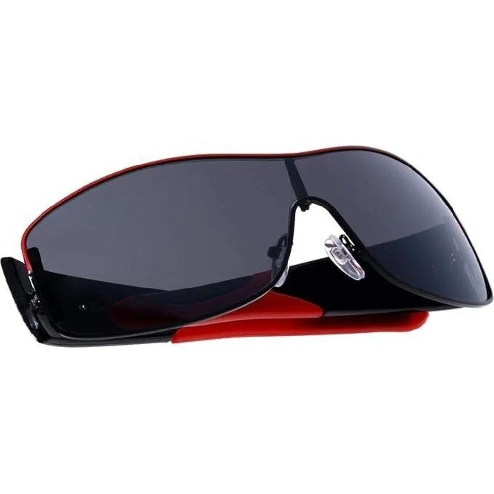 Designer Shield Sunglasses  Black Lens Red Sport Fashion Outdoor Driving‎ Lentes